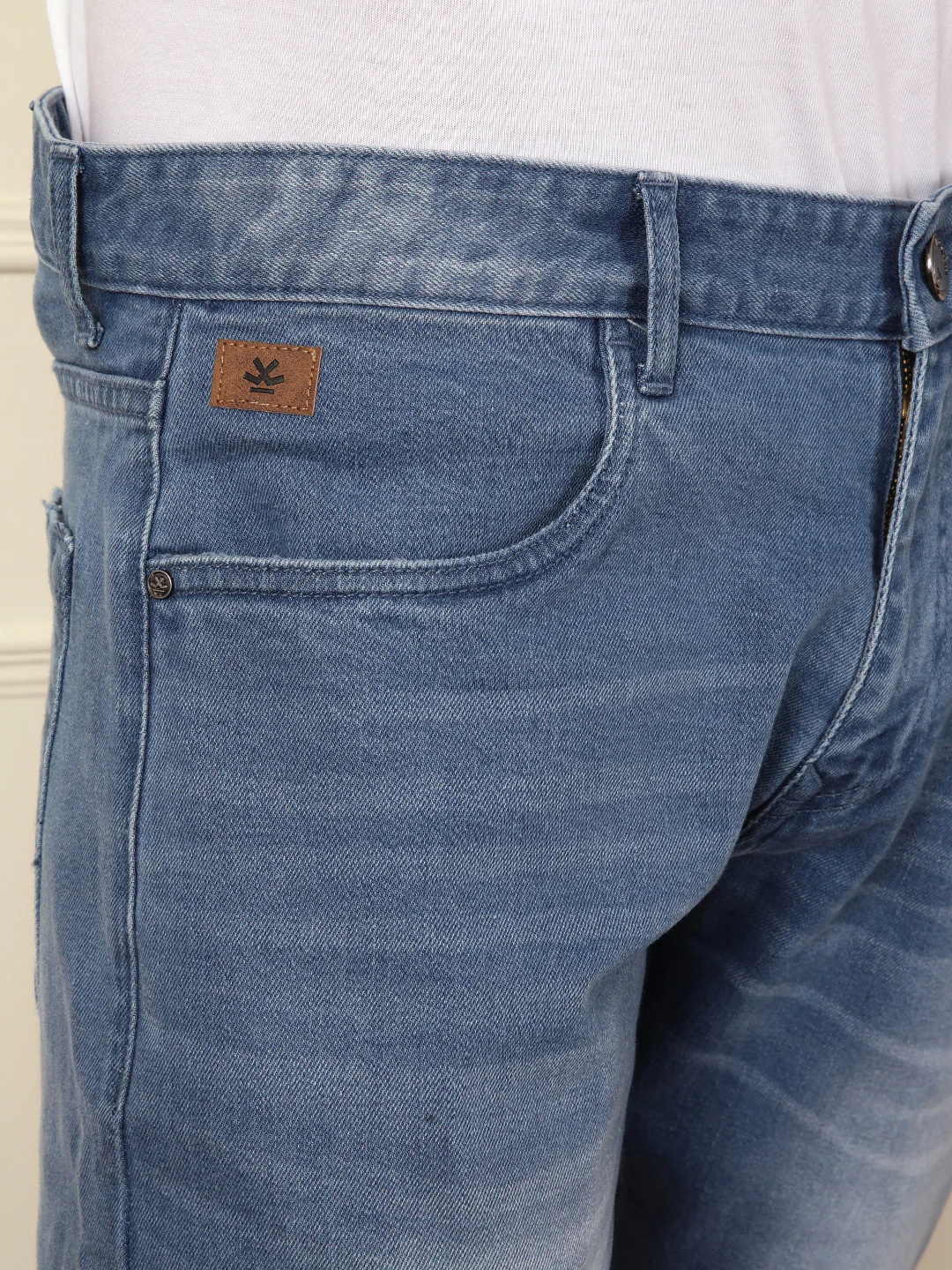 Linen Blend Denim Jeans | Light Blue - Image 5