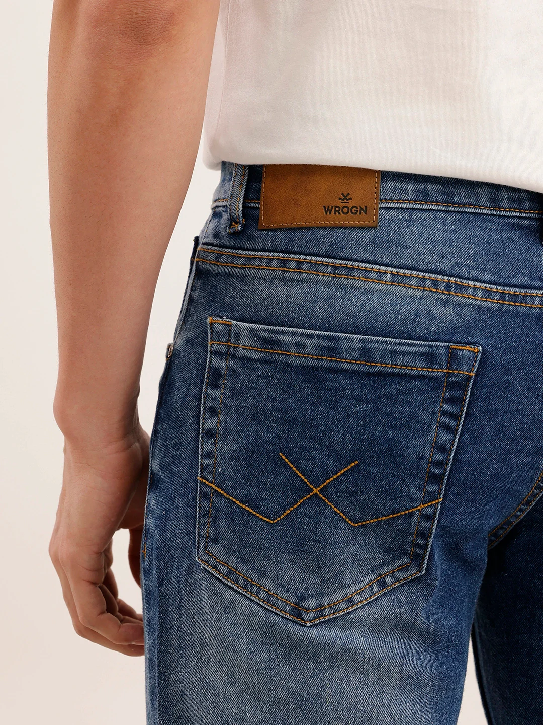 Faded Straight Fit Denim Jeans | Blue - Image 6