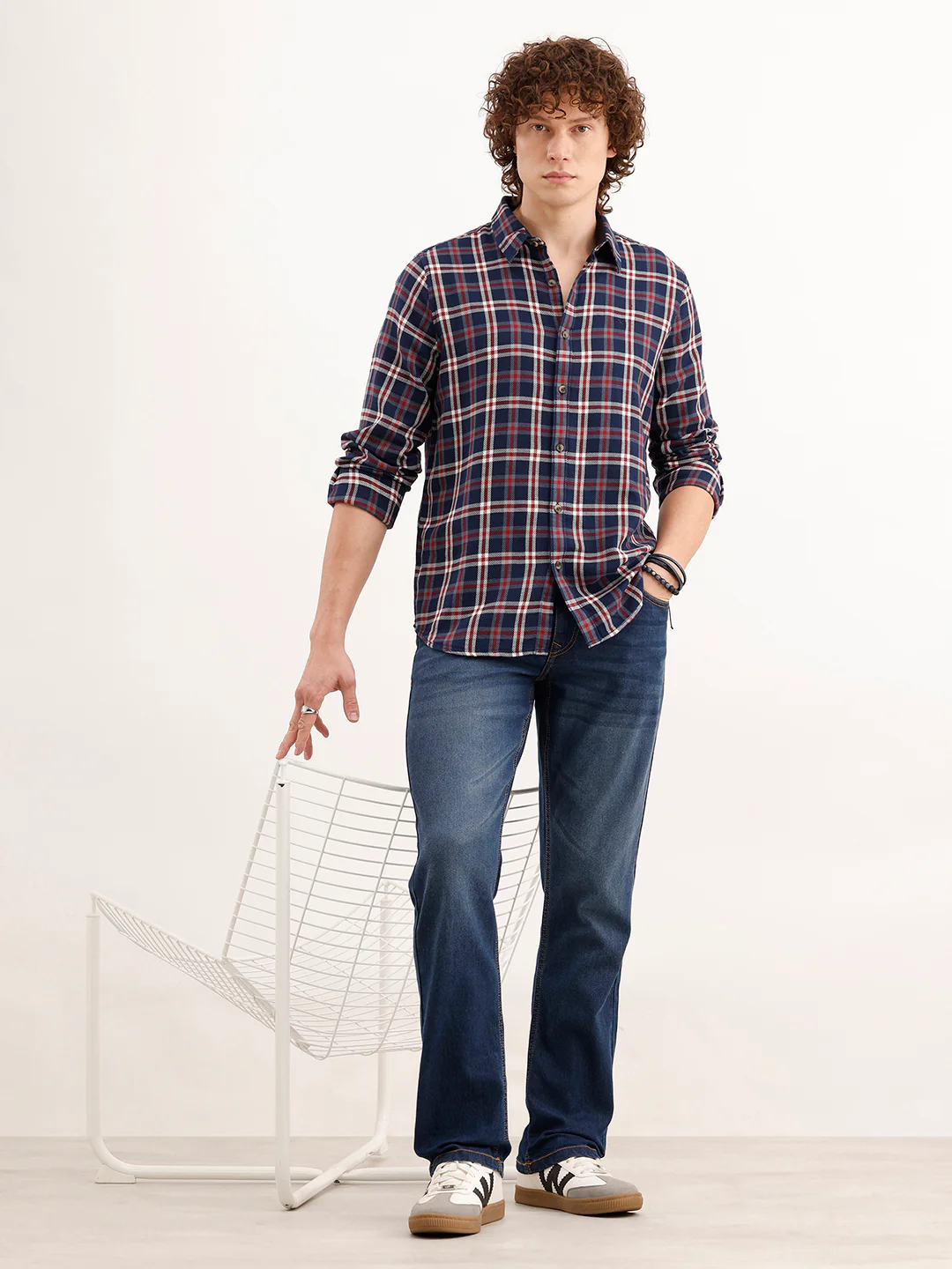 Faded Straight Fit Denim Jeans  | Blue - Image 2