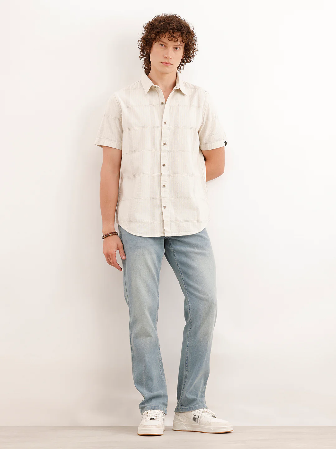 Faded Straight Fit Denim Jeans  | Light Blue - Image 2