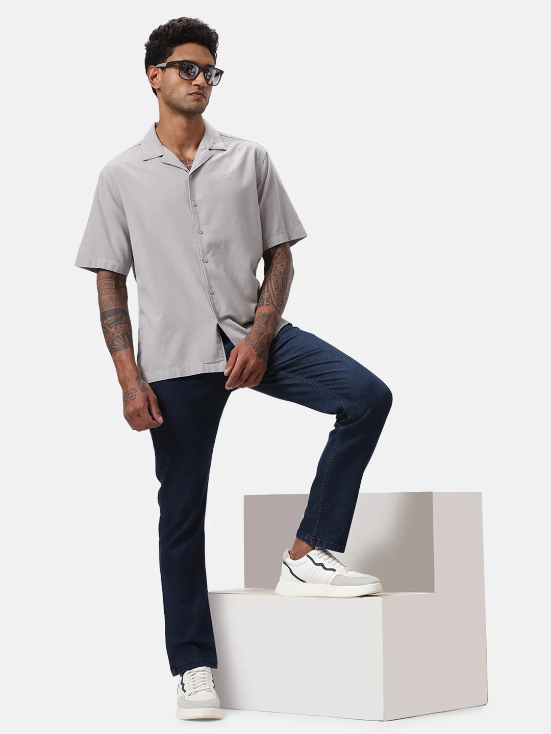 Fine Grey Resort Collar Shirt - Image 2