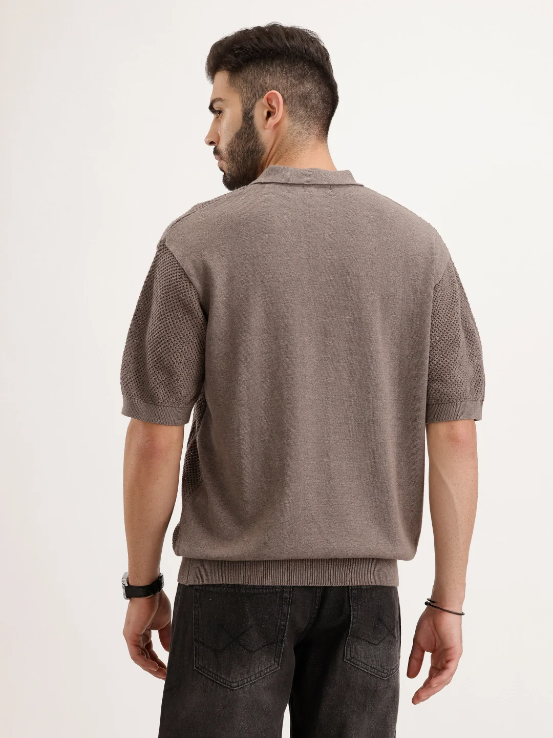 Oversized Flat Knit T-Shirt | Dark Green - Image 3