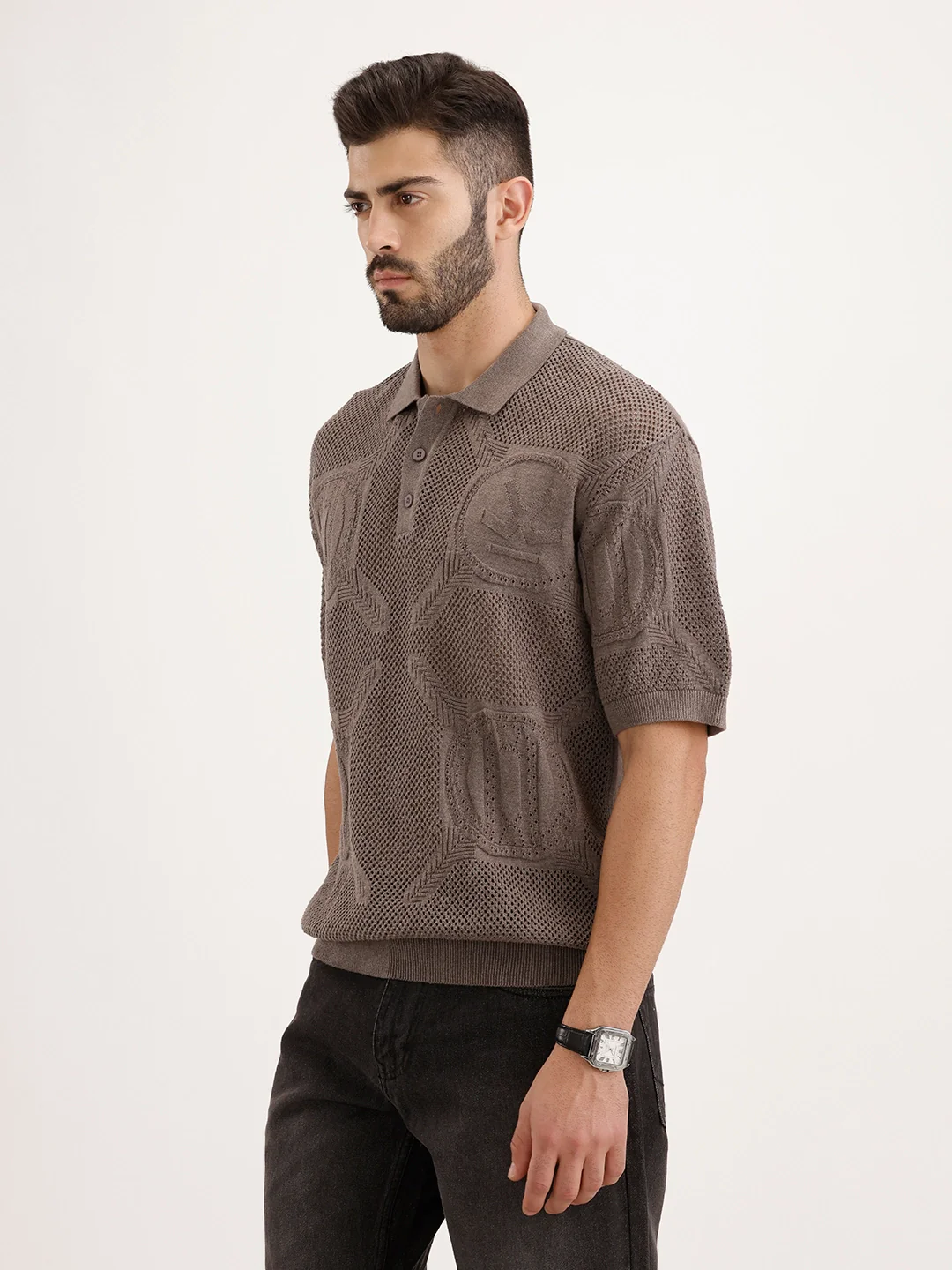Oversized Flat Knit T-Shirt | Dark Green - Image 4