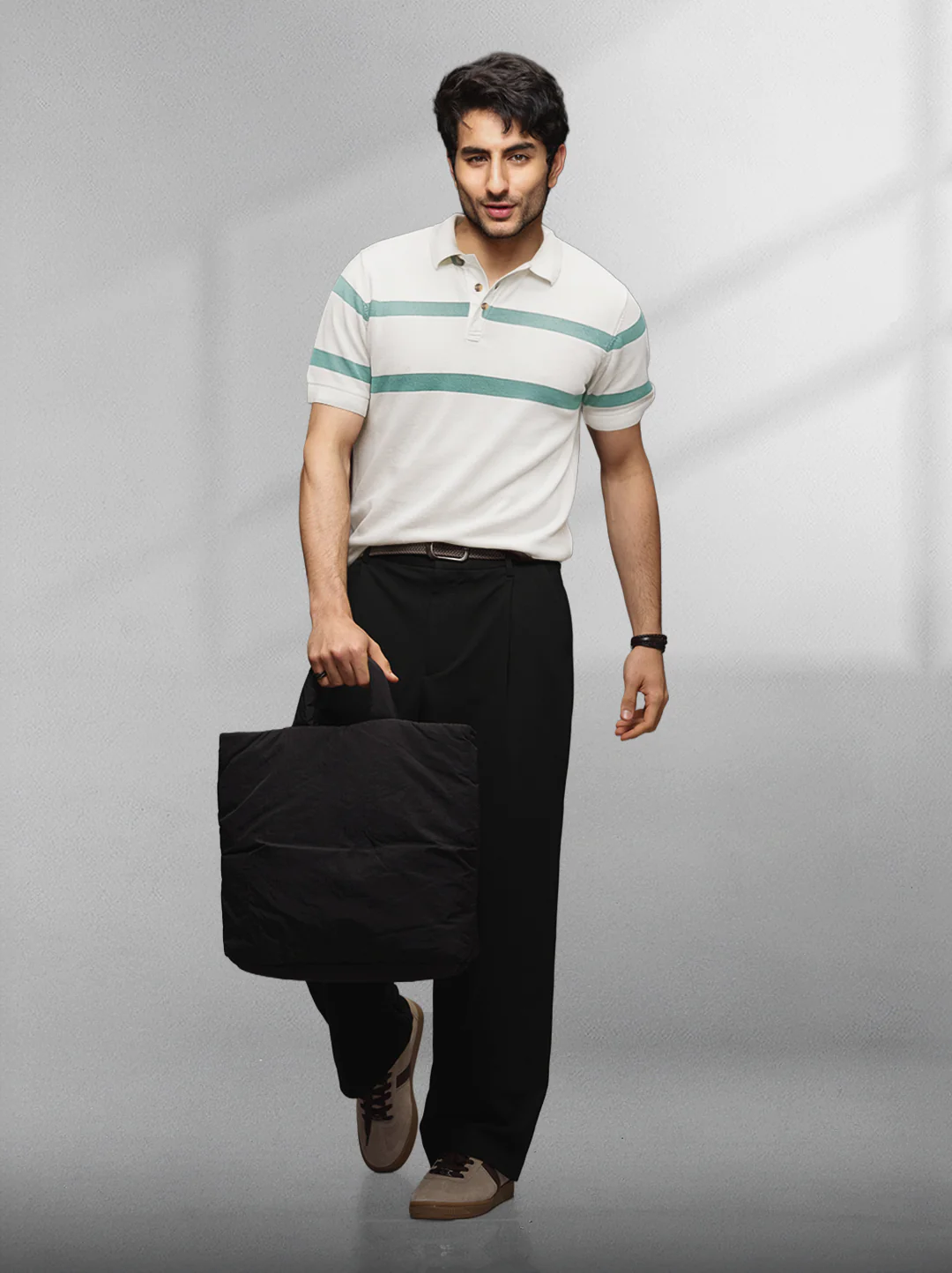 Flat Knit Slim Fit T-Shirt | Off White - Image 2