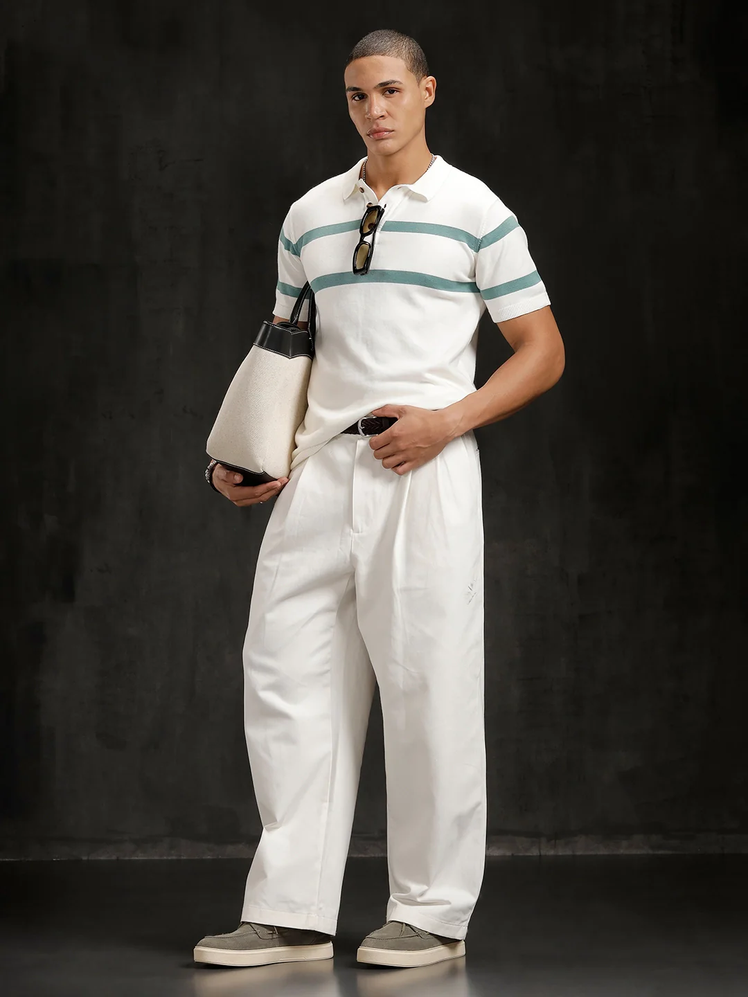 Flat Knit Slim Fit T-Shirt | Off White - Image 4