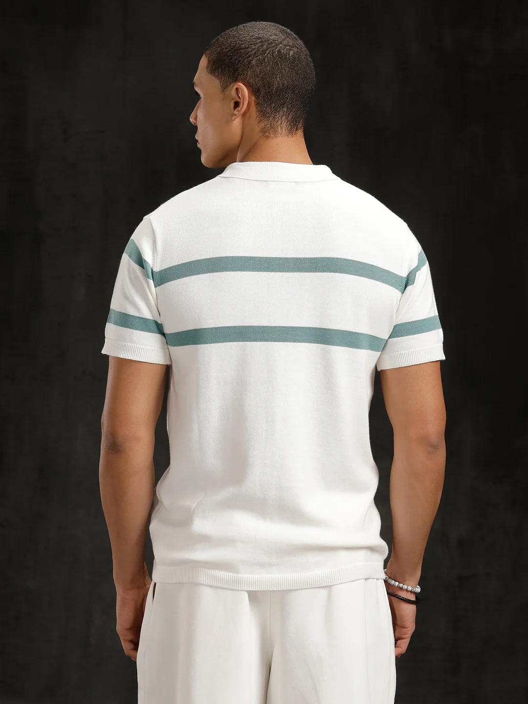 Flat Knit Slim Fit T-Shirt | Off White - Image 5