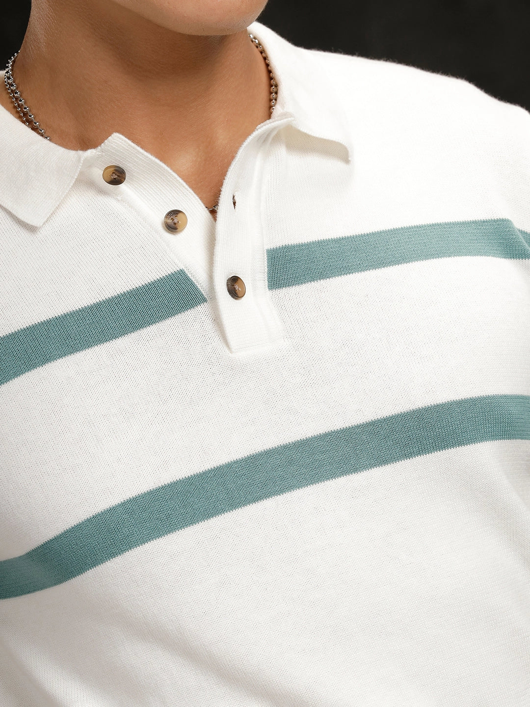 Flat Knit Slim Fit T-Shirt | Off White - Image 7