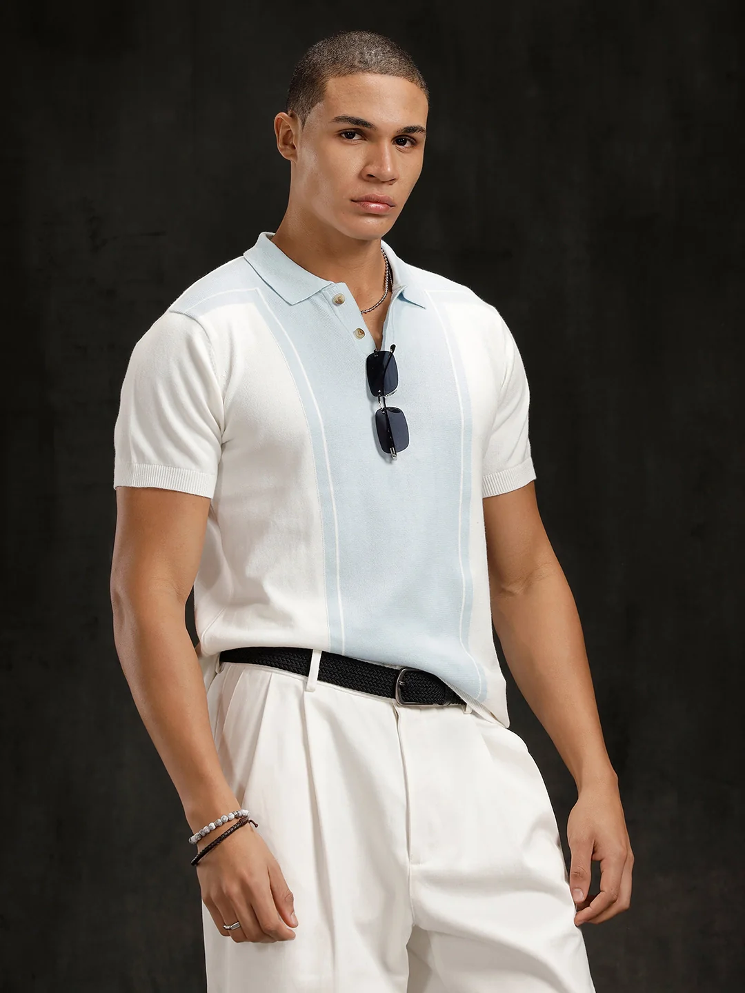 Flat Knit Slim Fit T-Shirt | Off White - Image 4