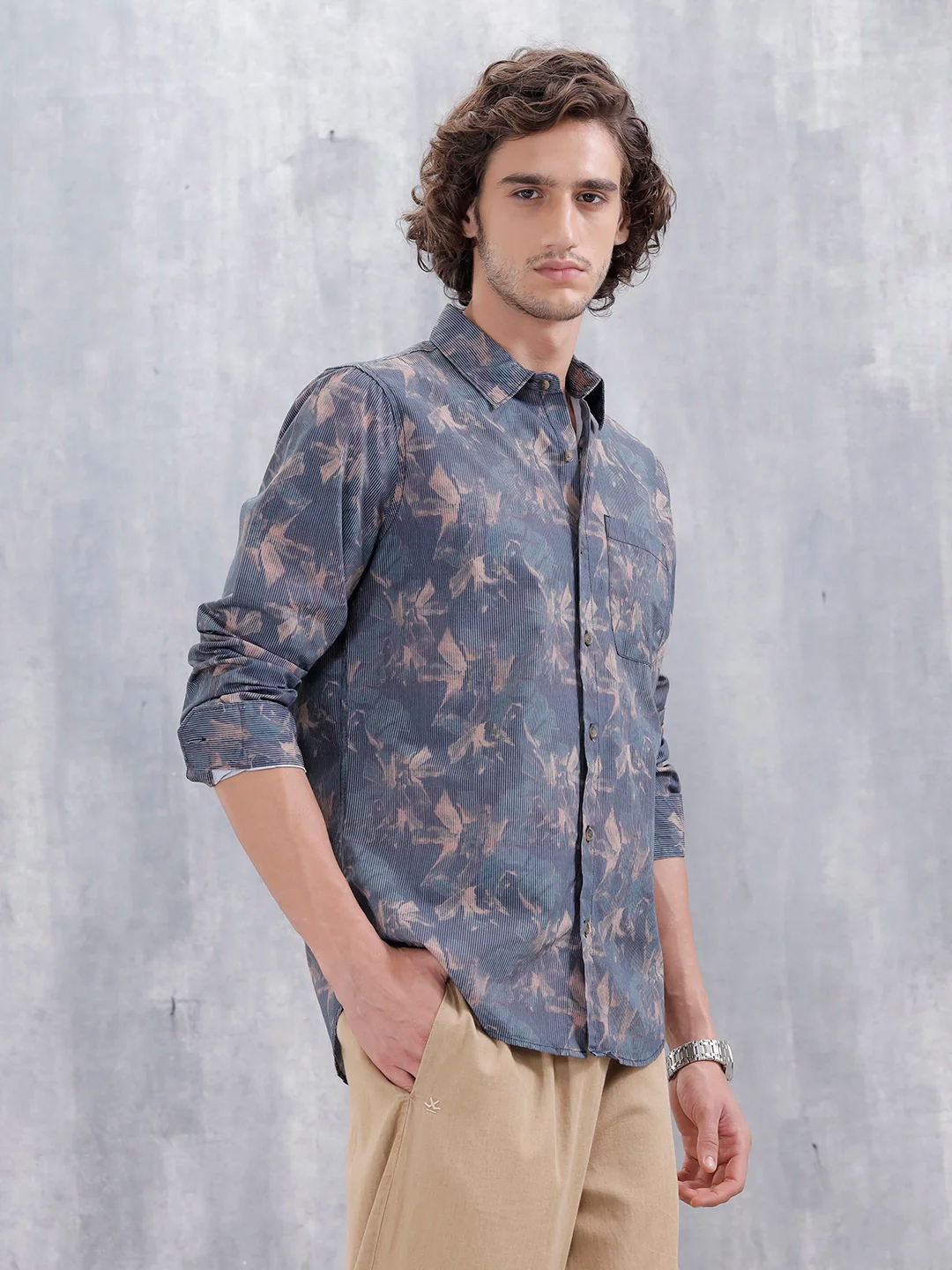 Floral Aop Printed Spread Collar Shirt | Multicolor - Image 4