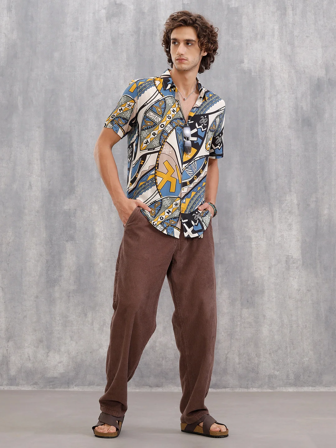 Fluid Viscose Shirt With Abstract Aop  |  Blue - Image 2