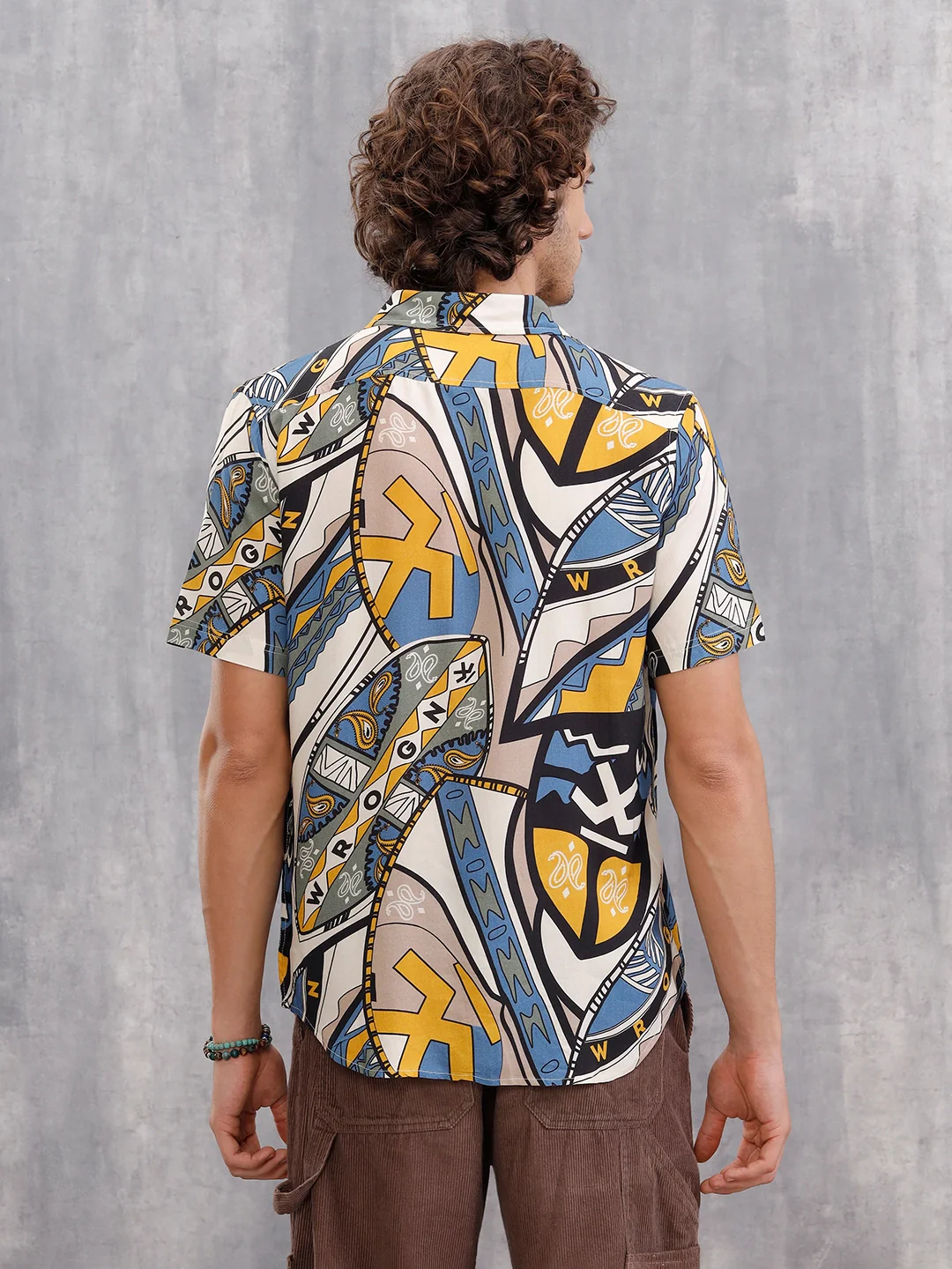 Fluid Viscose Shirt With Abstract Aop  |  Blue - Image 3
