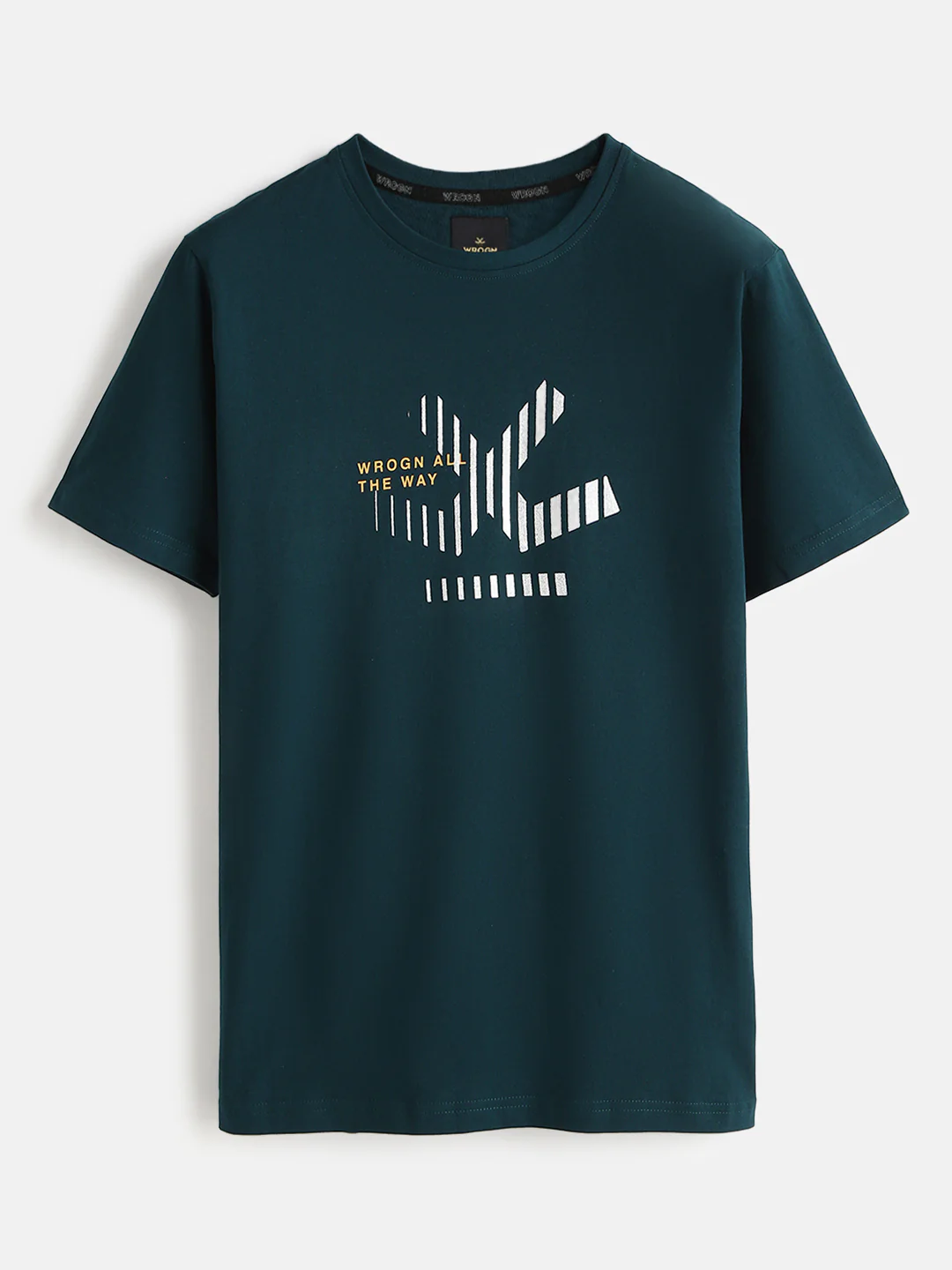 Foil Printed Slim Fit T-Shirt | Green - Image 3