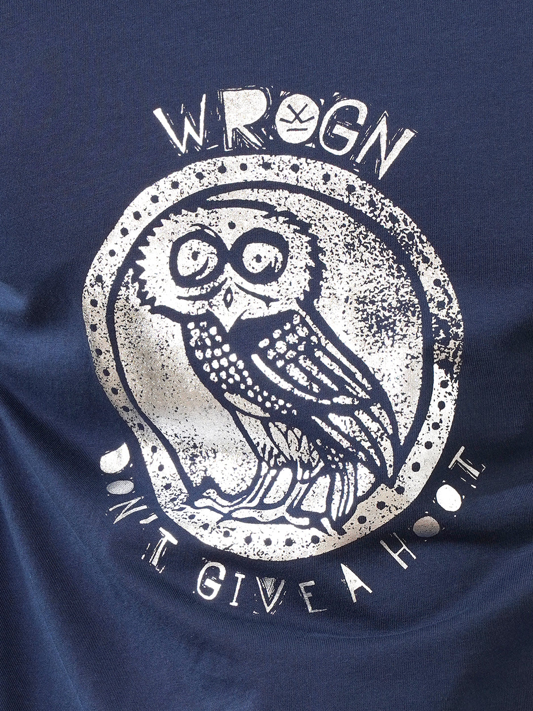 Foil Printed Slim Fit T-Shirt  | Navy Blue - Image 6