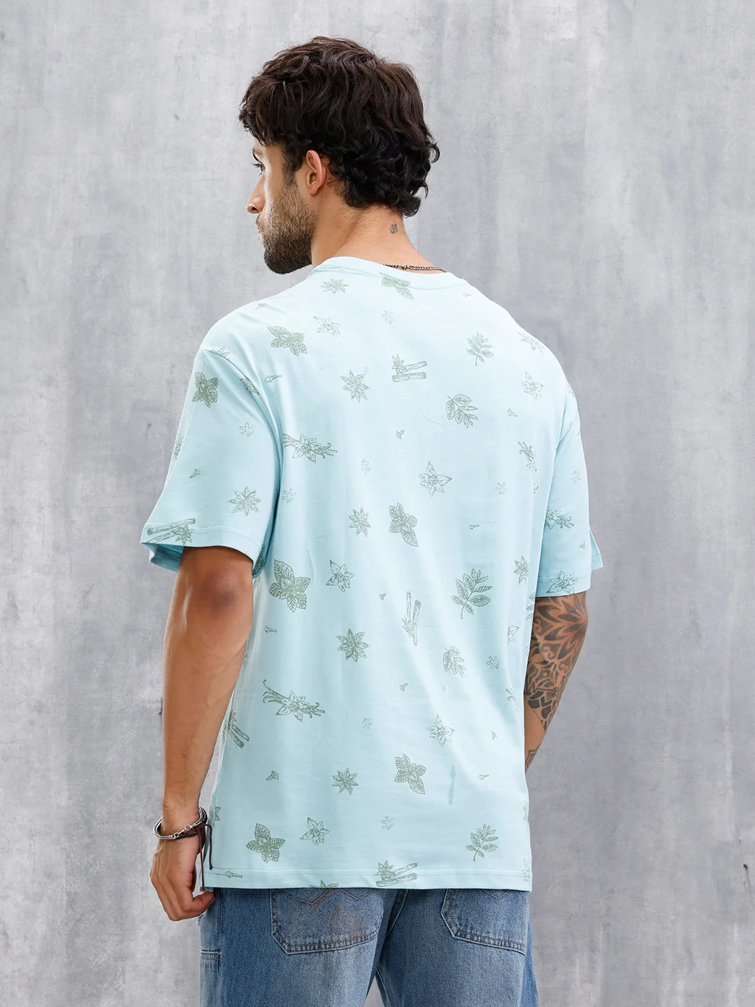 Food Inspired AOP T-Shirt | Light Blue - Image 3