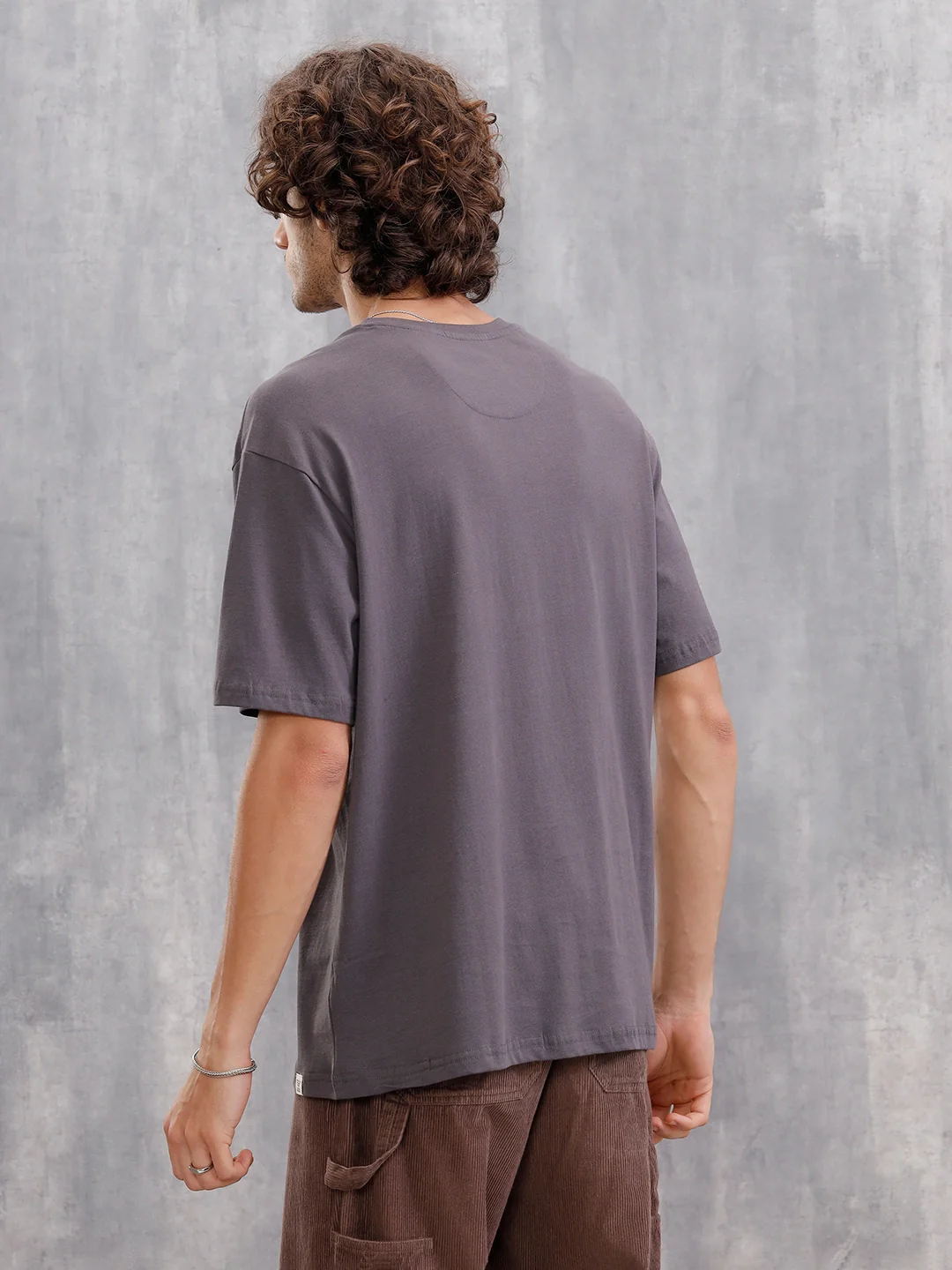 Front Striper Print Tee | Grey - Image 3