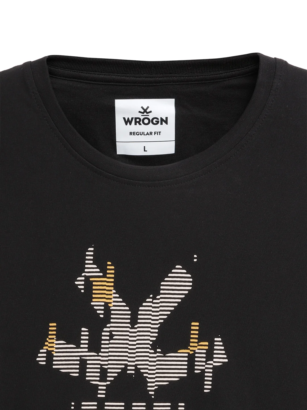 Glitched Logo Print Black T-Shirt - Image 9