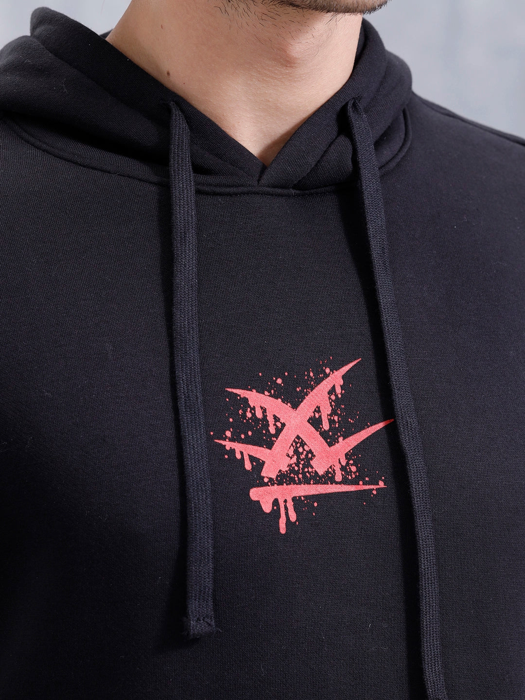Graffiti Patch Oversized Brushed Fleece Hoodie | Black - Image 5