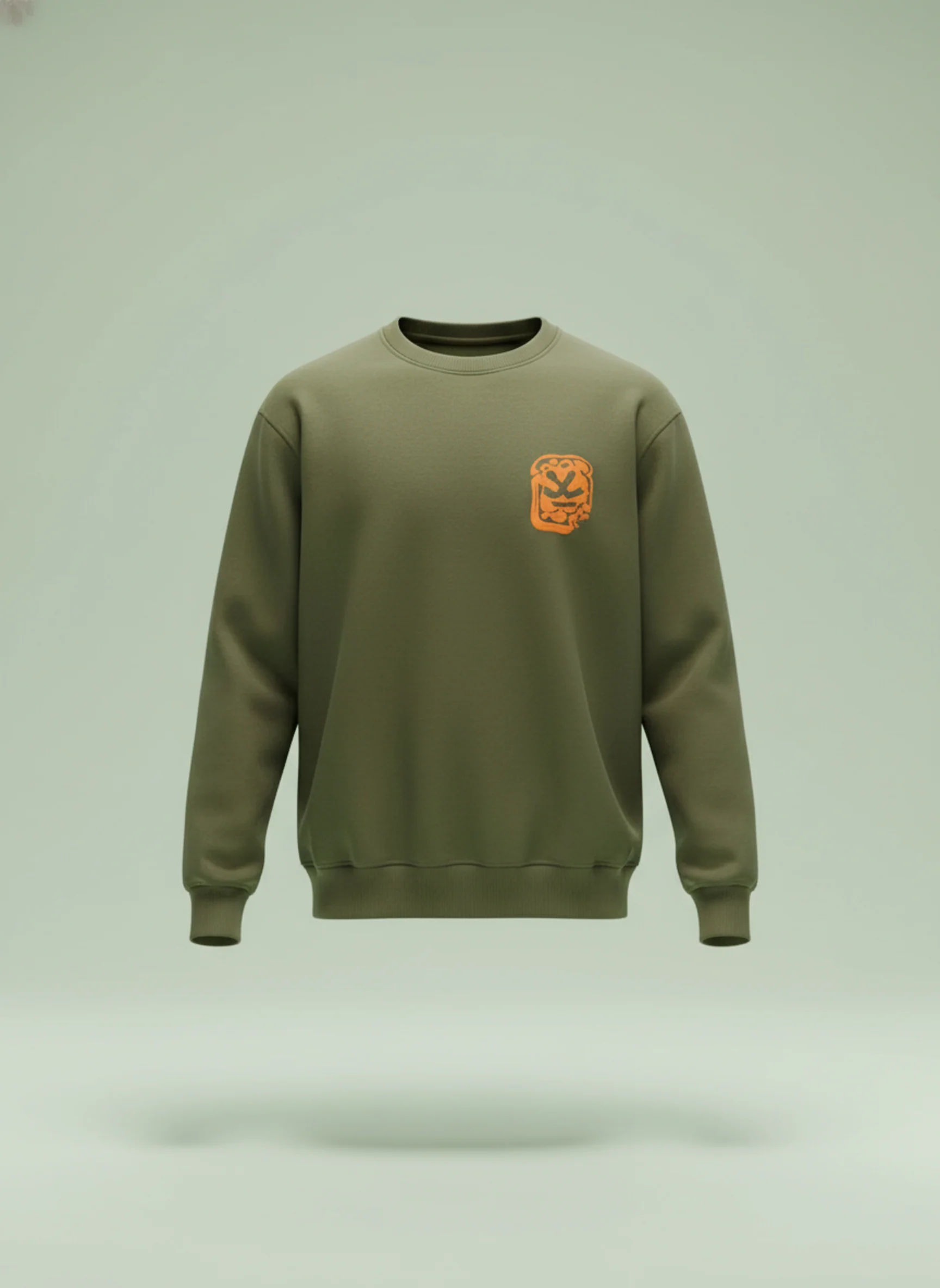 Graphic Accent Sweatshirt | Olive - Image 2