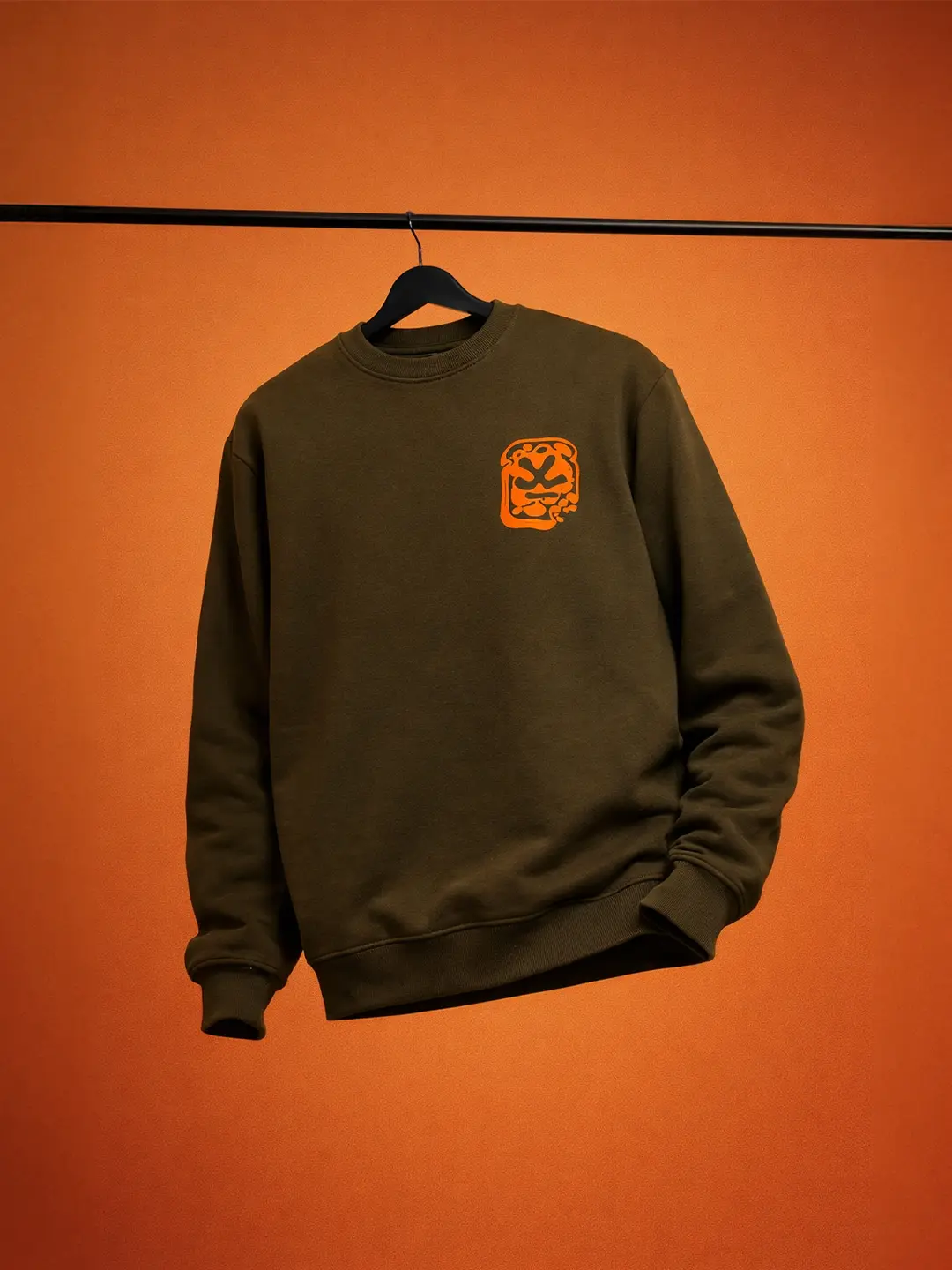 Graphic Accent Sweatshirt | Olive - Image 7