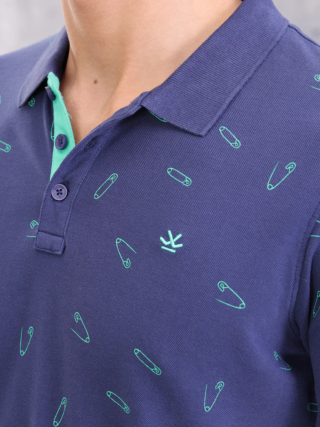 Graphic Aop Polo T-Shirt  | Navy Blue - Image 4