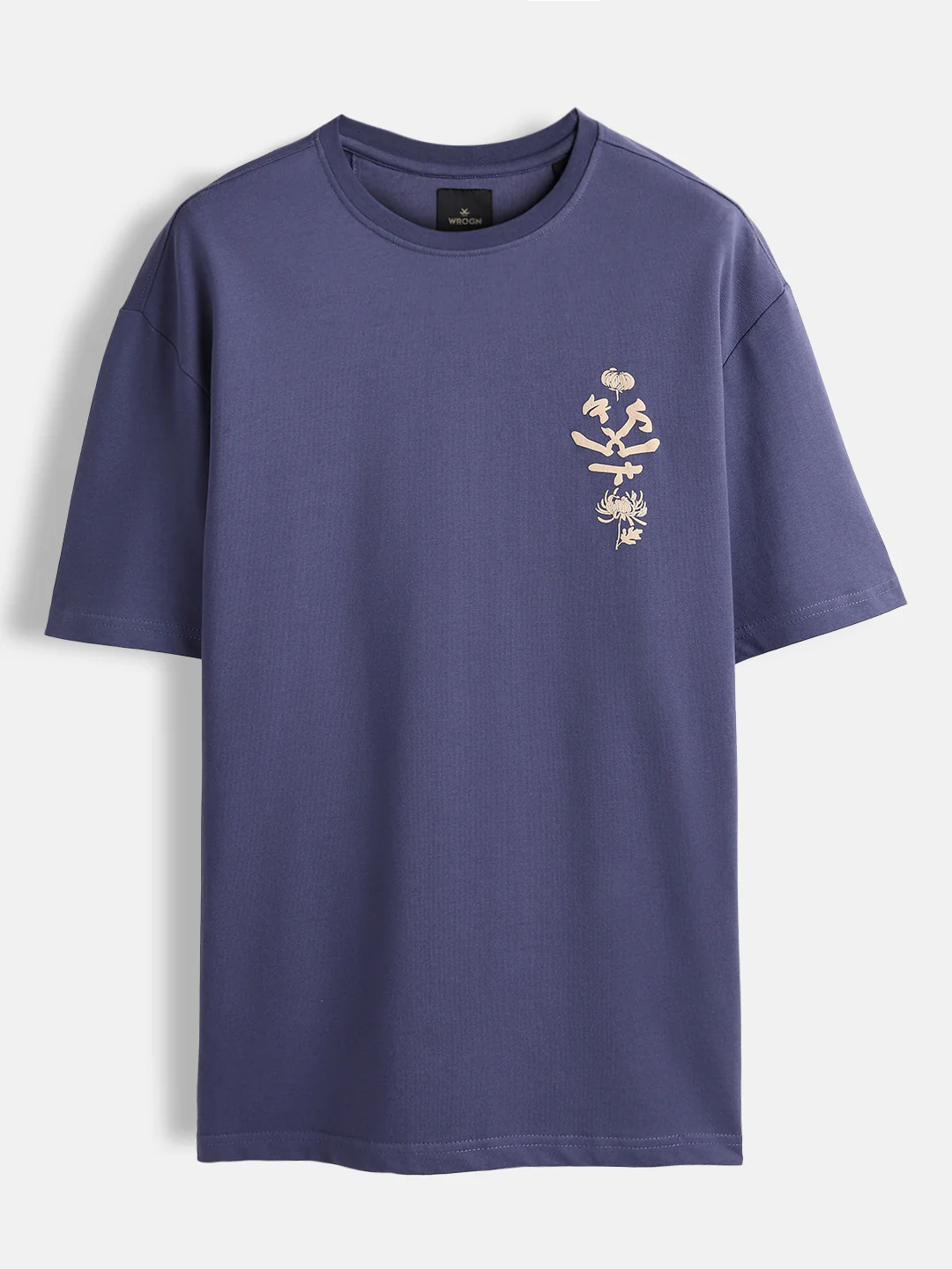 Graphic chest print oversized T-shirt | Dark blue - Image 8