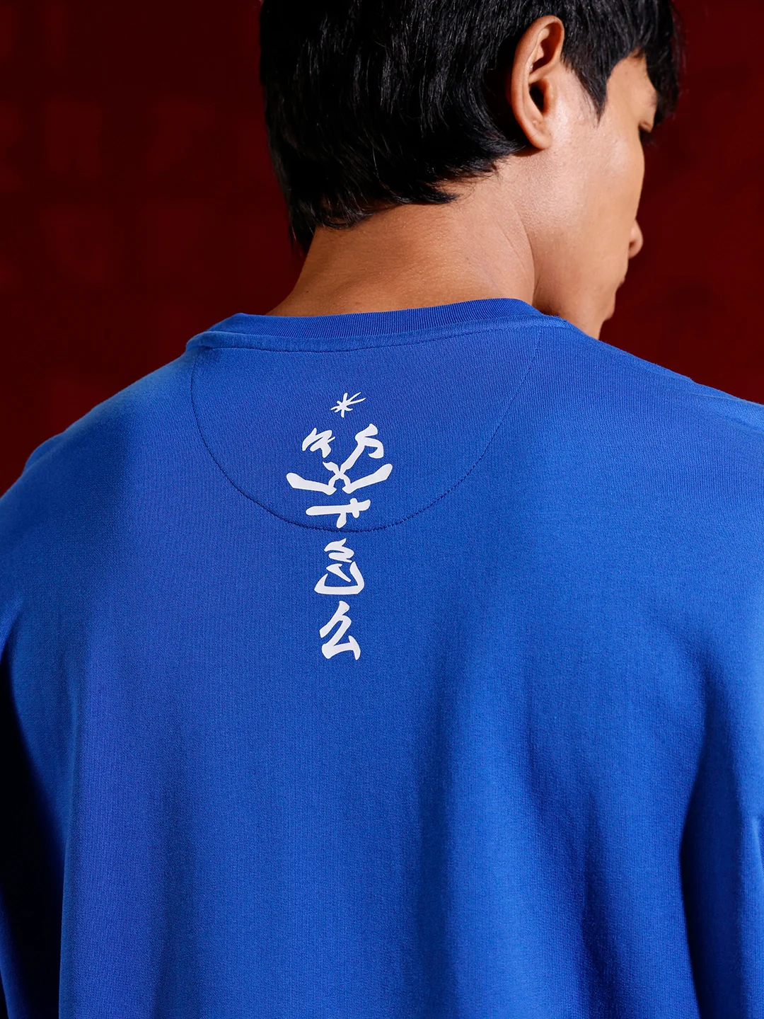 Graphic chest print T-shirt | Blue - Image 6