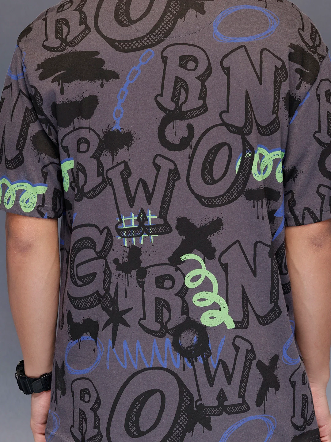 Graphic oversized tee | Charcoal - Image 5