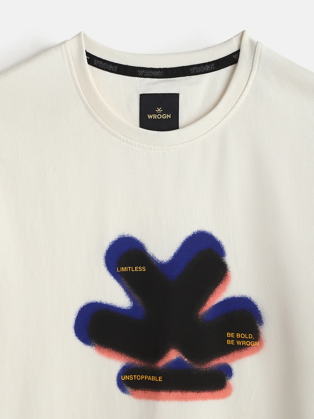 Graphic Print Slim Fit T-Shirt | Off White - Image 5