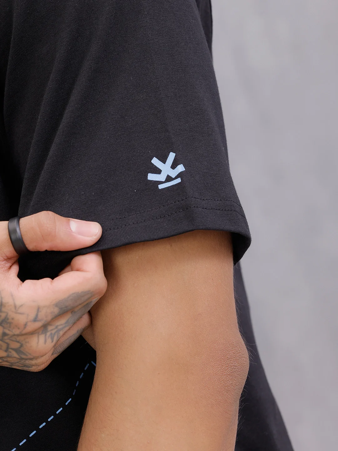 Graphic Printed Casual Fit T-shirt | Black - Image 5