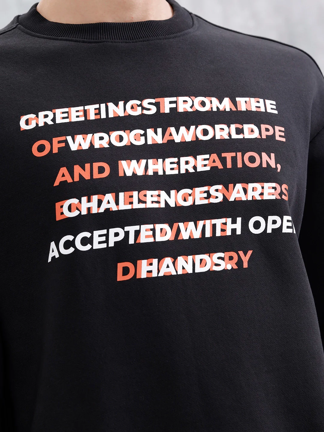 Graphic Printed Casual Sweatshirt For Men | Black - Image 5