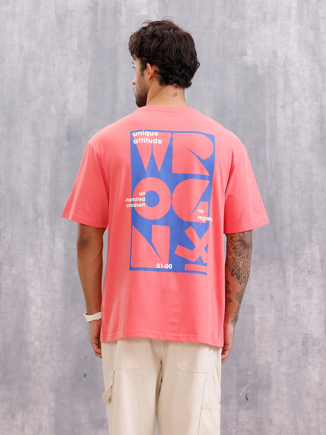 Graphic Printed Oversized Fit T-shirt | Pink - Image 3