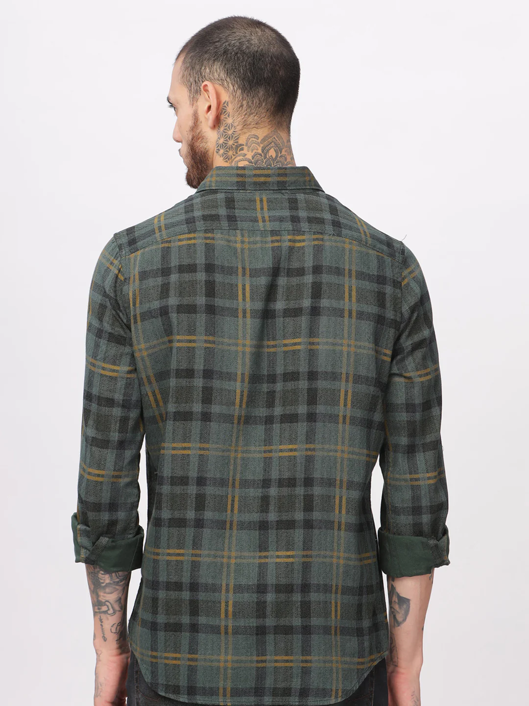 Green Squares Checked Shirt - Image 3