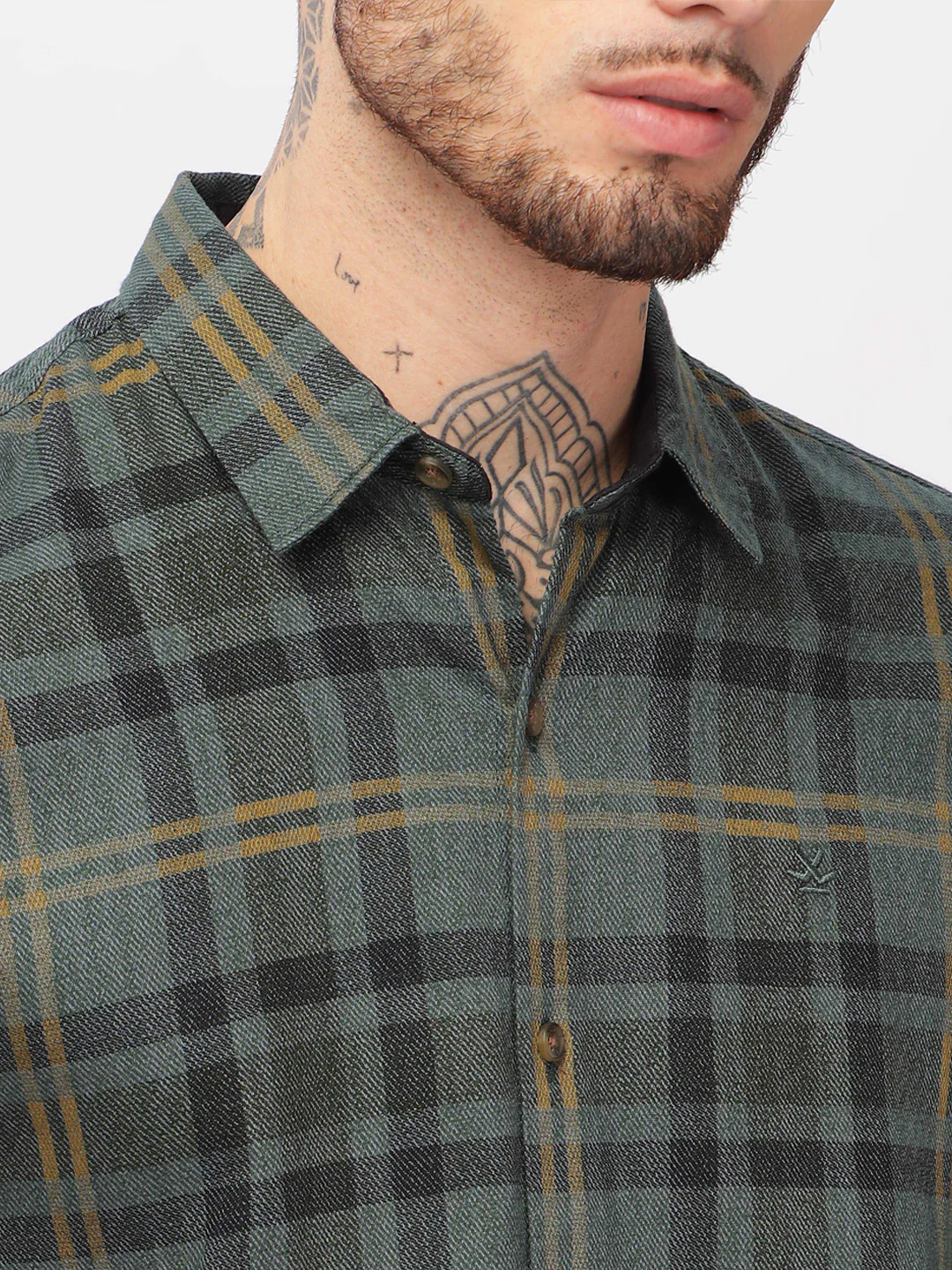Green Squares Checked Shirt - Image 6