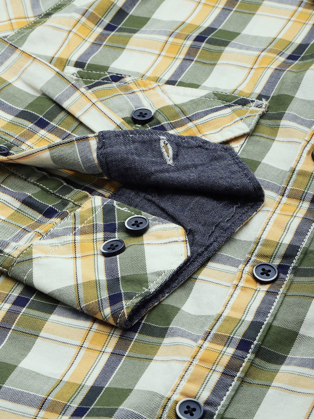 Green & Yellow Checked Shirt - Image 5