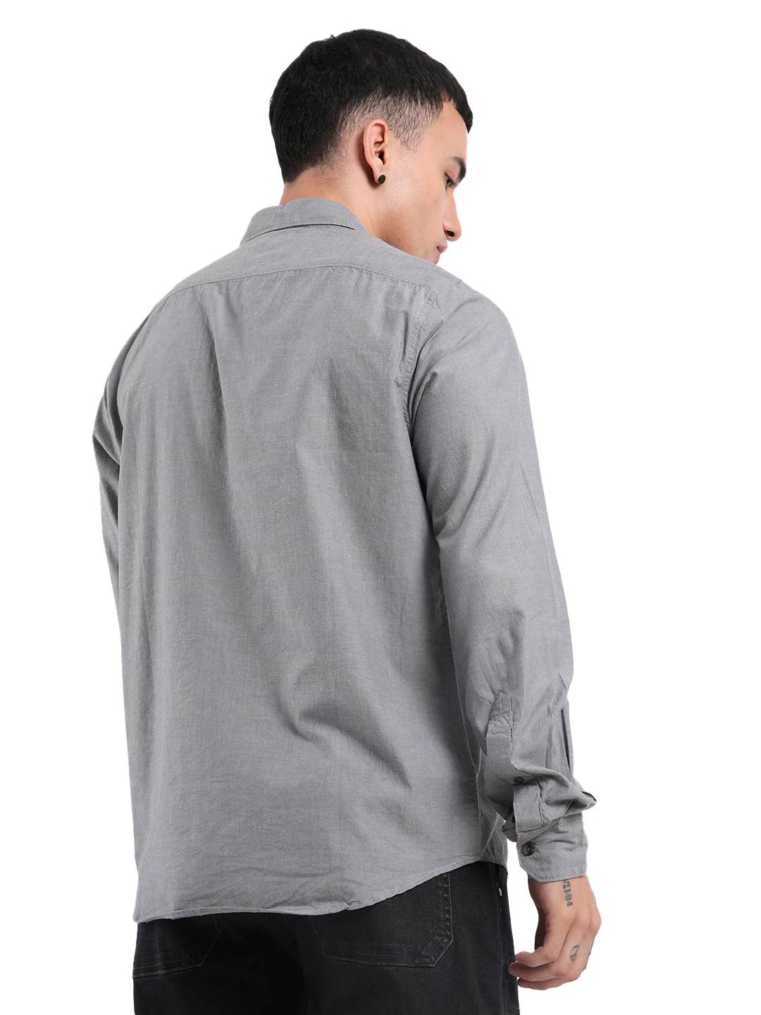 Grey Desire Spread Collar Shirt - Image 3