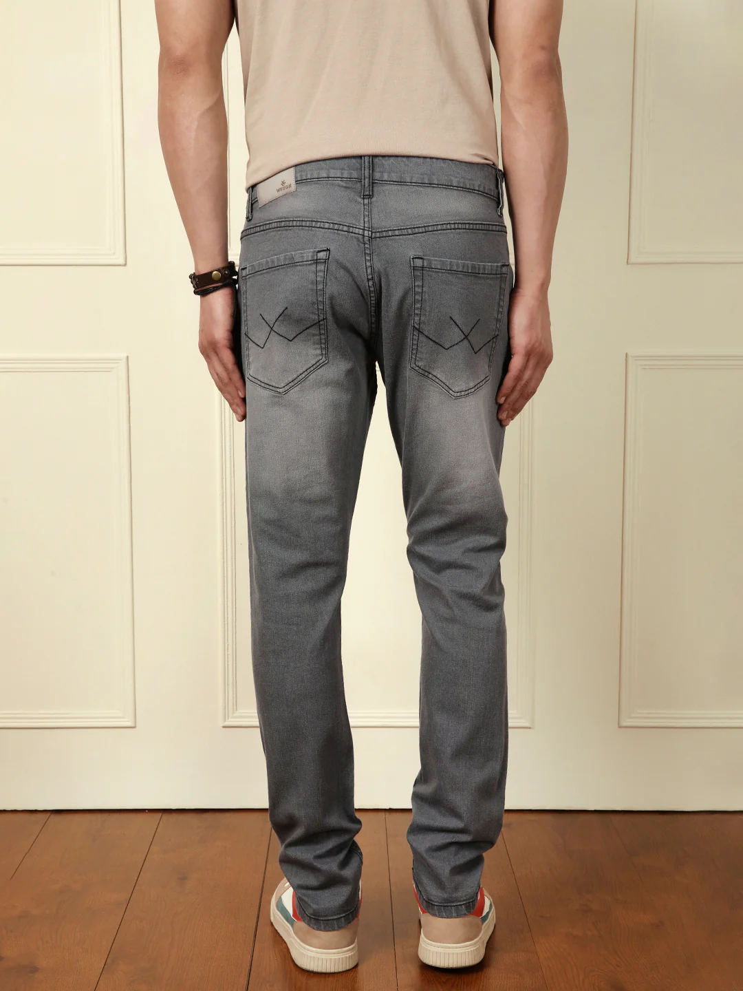 Faded Slim Tapered Jeans | Grey - Image 3