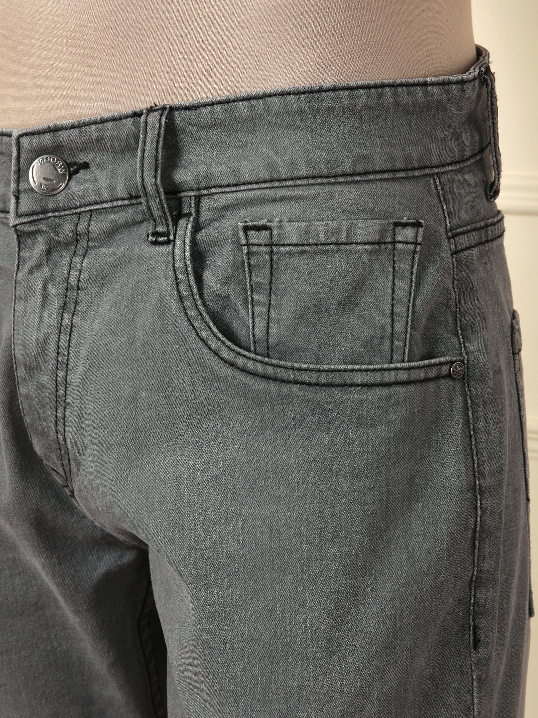 Faded Slim Tapered Jeans | Grey - Image 5