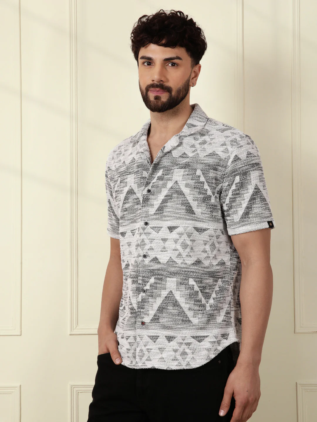 Textured Knit Shirt | Grey - Image 4