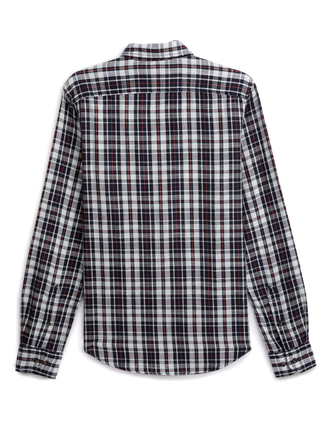 Grey Navy Casual Checked Shirt - Image 7