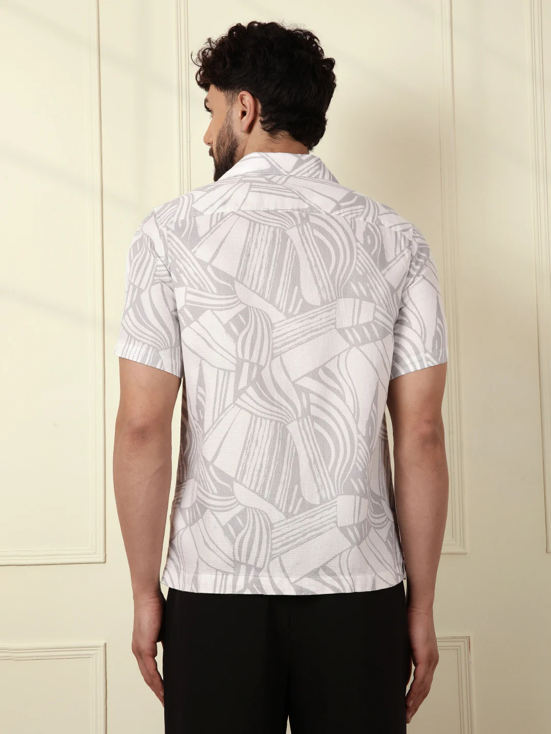Textured Patterns AOP Shirt | Grey - Image 3