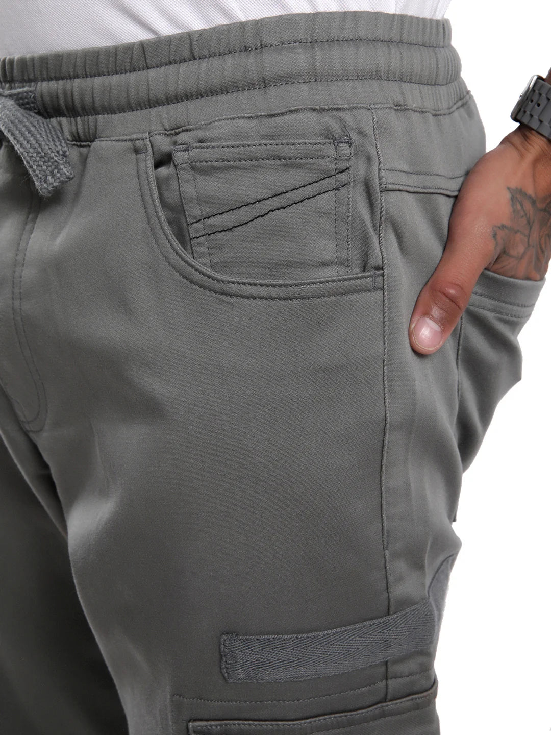 Grey Straight Fit Cargo Trousers - Image 6