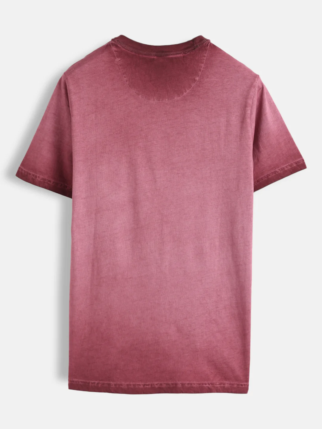 Grunge Pigment Washed T-Shirt With Logo Appliqué On Chest | Maroon - Image 3