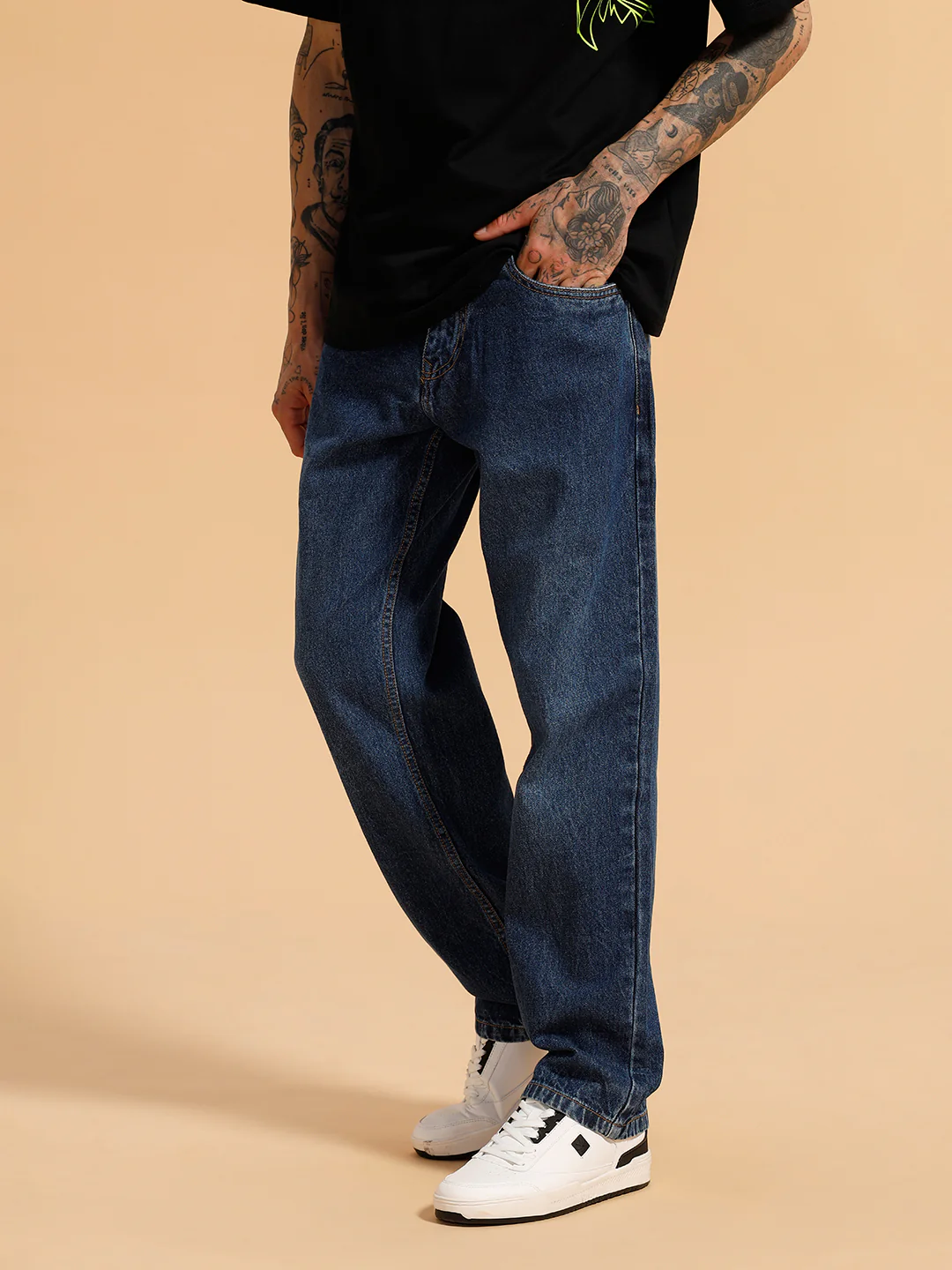 Heavy Fade Anti Fit Jeans | Blue - Image 4
