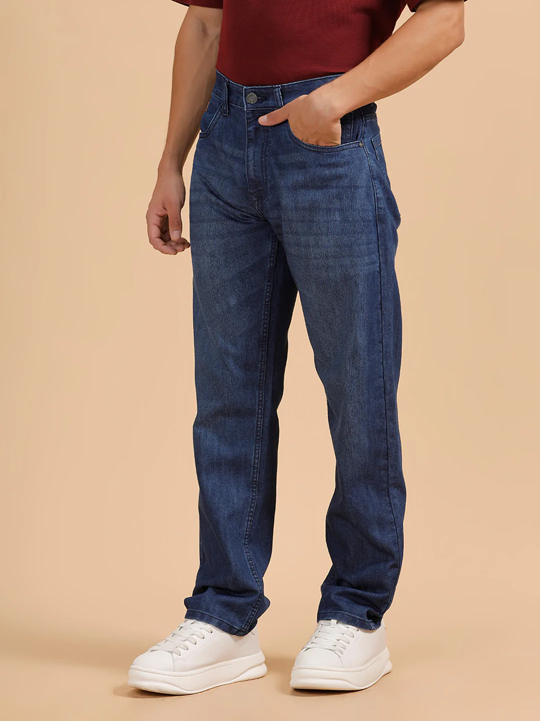 Heavy Fade Anti Fit Jeans | Dark Blue - Image 4