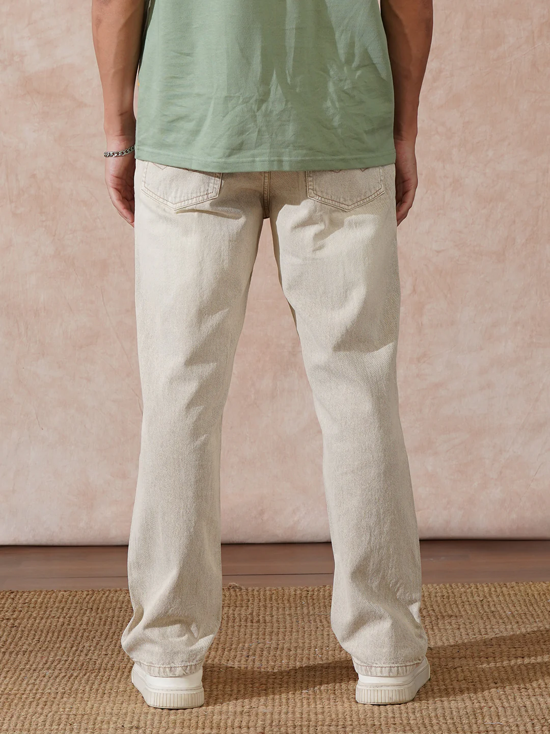 Heavy Fade Anti Fit Jeans | Ecru - Image 3