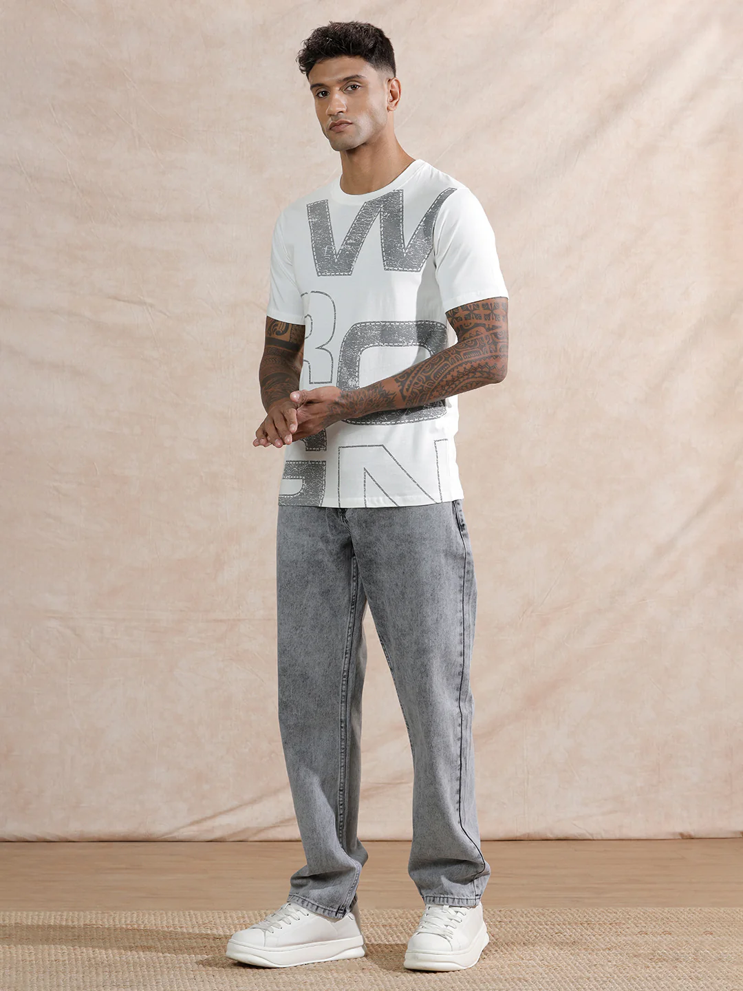 Heavy Fade Anti Fit Jeans | Light Grey - Image 3