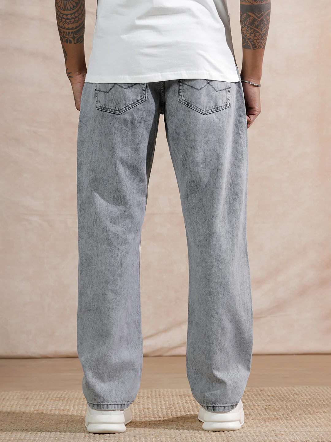 Heavy Fade Anti Fit Jeans | Light Grey - Image 4