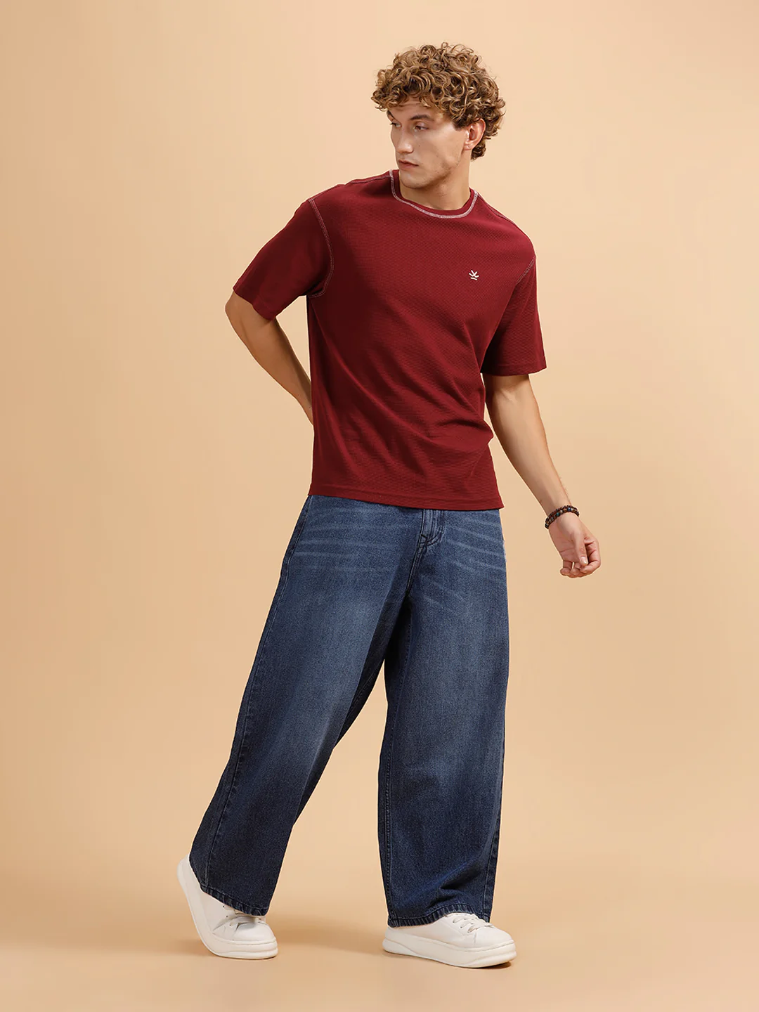 Heavy Fade Baggy Fit Jeans | Dark Blue - Image 2