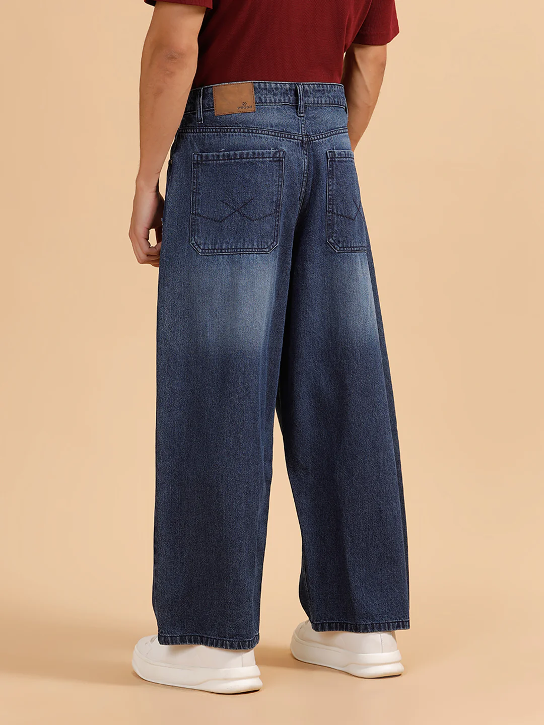Heavy Fade Baggy Fit Jeans | Dark Blue - Image 3