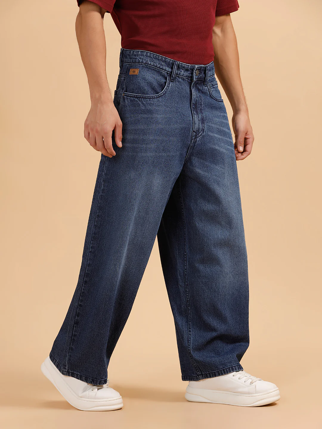 Heavy Fade Baggy Fit Jeans | Dark Blue - Image 4